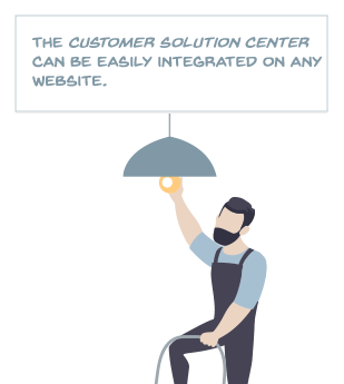 The Customer Solution Center can be easily integrated on any website.